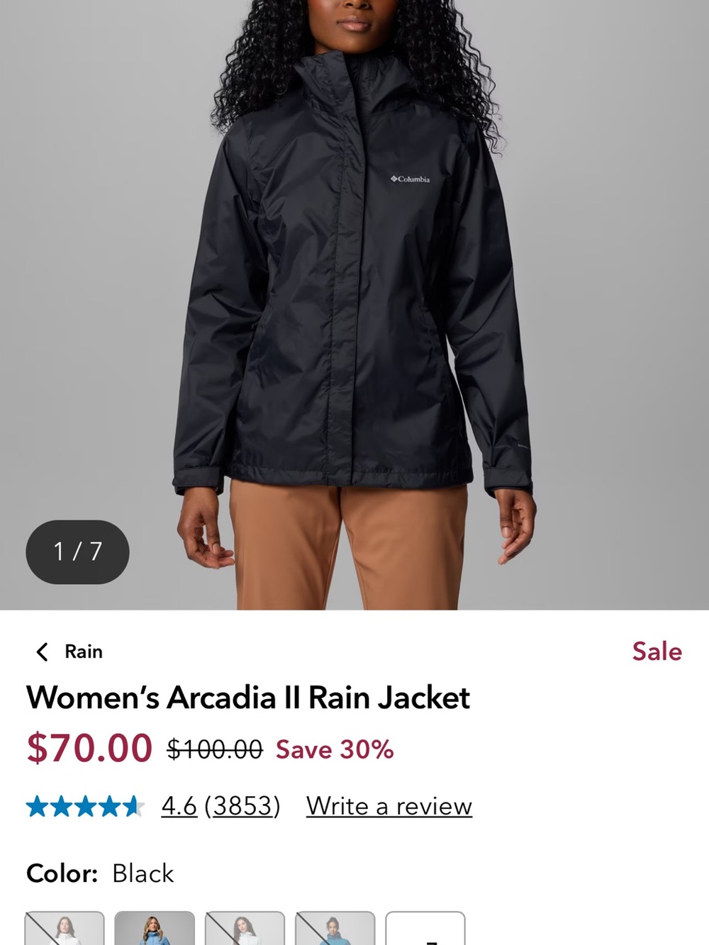 Columbia Black Women's Utility Rain Jacket